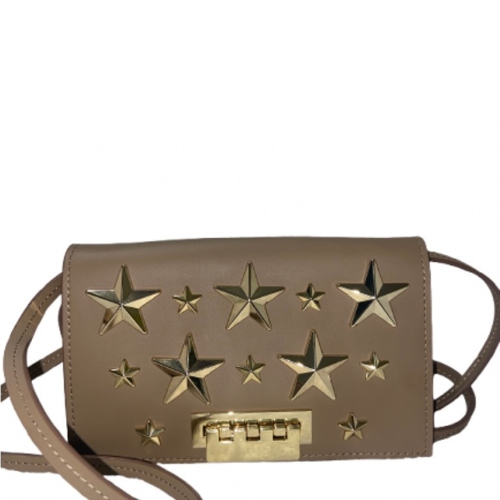Zac Posen Taupe Star-Embellished Crossbody Bag scratches on the lock